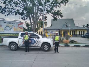 Antisipasi keamanan, Satlantas Polres Dumai patroli ke Kantor Parpol dan Penyelenggara Pemilu