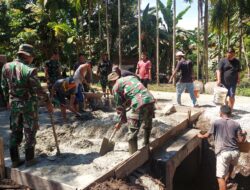 Bahu membahu bersama masyarakat, Satgas TMMD Kodim Dumai terus membangun infrastruktur kelurahan
