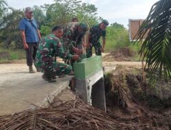 Satgas TMMD Kodim Dumai dan warga Kayu Kapur rampungkan Box Culvert