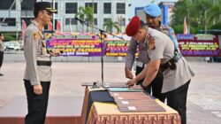 Kapolres Dumai sertijabkan Kabag SDM, Kasat Reskrim, Kasat Pamobvit dan tiga Kapolsek