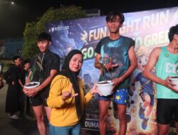 Satlantas Polres Dumai sebar puluhan bibit pohon pada remaja peserta Lomba Lari Go Sprint Go Green