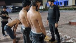 Tim Raga Polres Dumai ringkus tiga pelaku pungli ke supir truk sedang beraksi di Kawasan Purnama