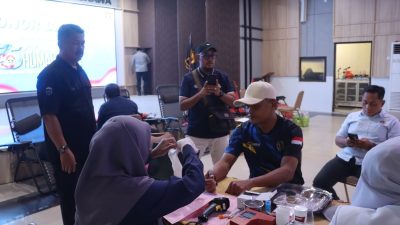 Peringati HUT ke 75 Humas Polri, aksi donor darah Polres Dumai sumbang 20 kantong